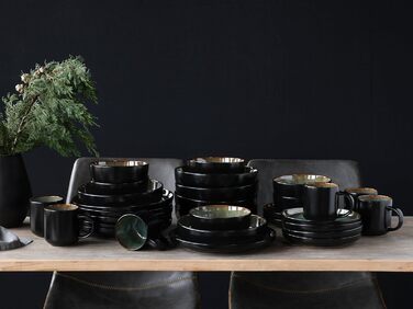 Серія Nordic Fjord набір посуду з 18 предметів, набір керамічних тарілок (комбінований сервіз 30 шт. , Зелений), 21551