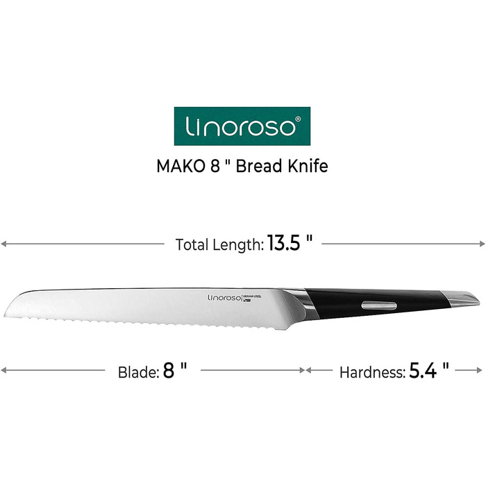 Кухонный нож Острый нож для мяса Профессионально выкованный из импортной высокоуглеродистой нержавеющей стали с красивым магнитным держателем для ножей - Метеорит (8-дюймовый хлебный нож), 7 Santoku Knife