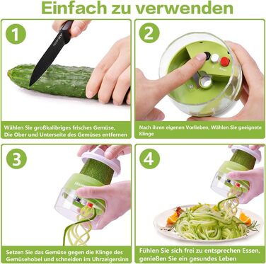 Спіральна овочерізка 4 в 1 ручна 8,5 см MOOREDLIFE