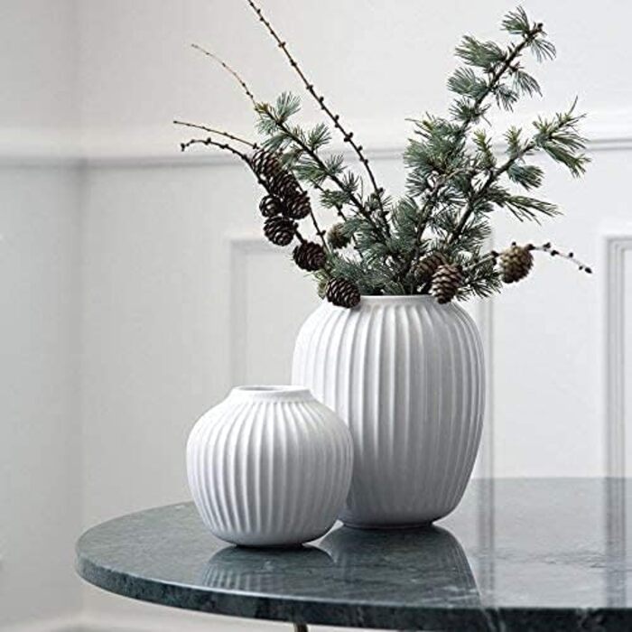 Ваза Hammershøi Данський дизайн для квітів ручної роботи, біла (H25.5 см, біла)