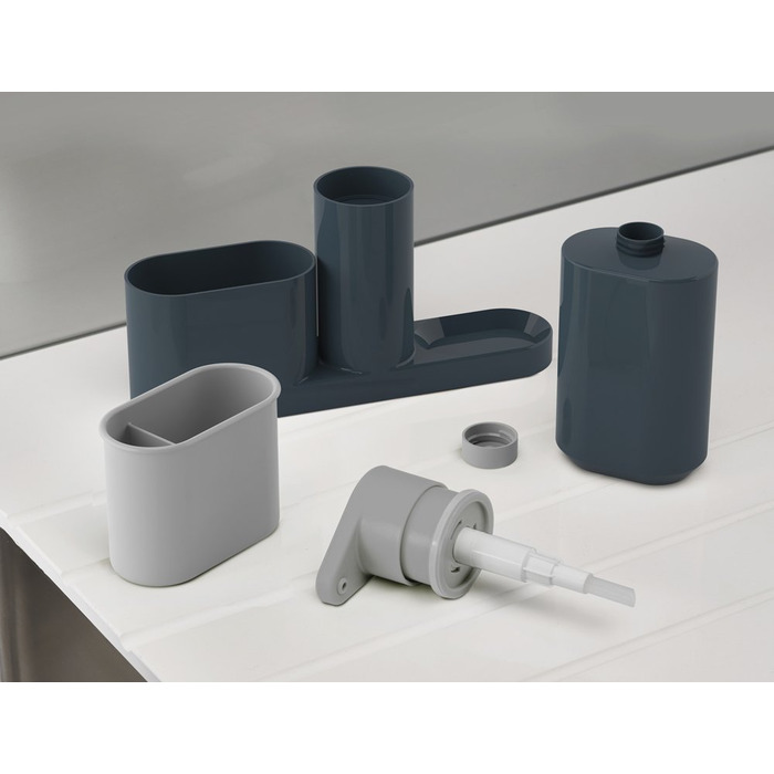 Органайзер для раковини з дозатором для мила сірий SinkBase Sink Tidy Set Joseph Joseph