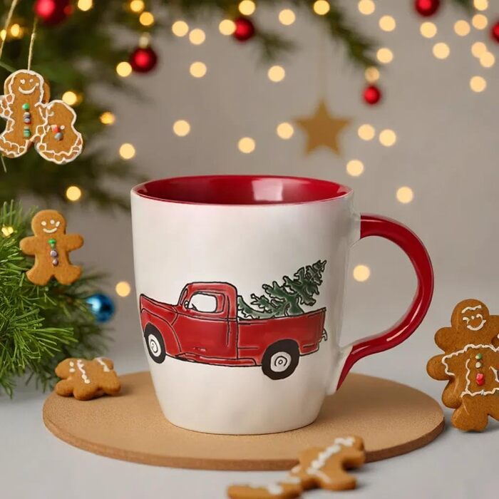 Керамічна різдвяна кружка, велика кавова кружка, різдвяна кружка 16 унцій, велика кружка, керамічна різдвяна кружка, зимова кружка, різдвяна чашка для кави, чаю, молока, різдвяні подарунки на день народження (стиль B)