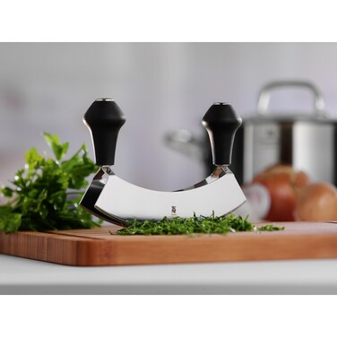 Ніж для зелені (мезалуна), 2 леза 17,5 см WMF