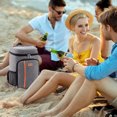 Герметичная сумка-холодильник Рюкзак Водонепроницаемый рюкзак для пикника Изолированная сумка для ланча для мужчин Женщины Работа Пикники Пляж Кемпинг Путешествия Активный отдых, серый серый M, 22L Cool Pack