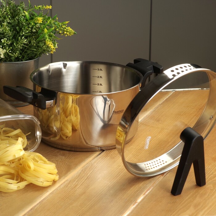 Каструля Fissman ELIZ 20x11 см/3,3 л. зі скляною кришкою нерж. сталь (5318)