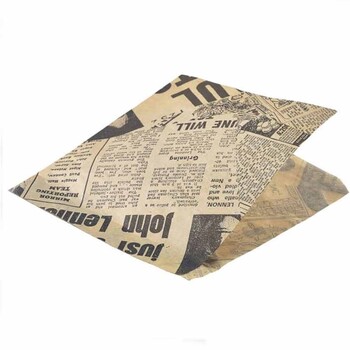 Жиронепроницаемые бумажные пакеты 17,5 х 17,5 см, газета коричневая, GenWare