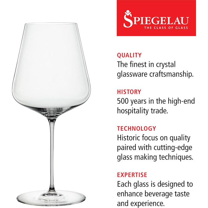 Набор бокалов для вина из 6 предметов, универсальные бокалы, хрустальное стекло, 550 мл, Definition, 1350101 (бокалы Bordaux 750 мл)