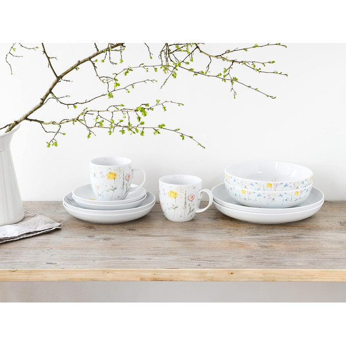 Набір посуду на 2 персони, 10 предметів, Лугові квіти Allround Creatable