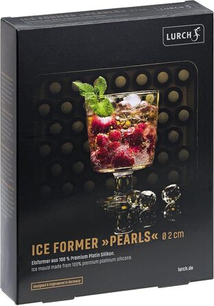 Силіконова льодогенератор Lurch ICE FORMER преміум-класу з кришкою на 20 кубиків льоду розміром 3 см, чорний, кубик 3 см (кулька 2 см)
