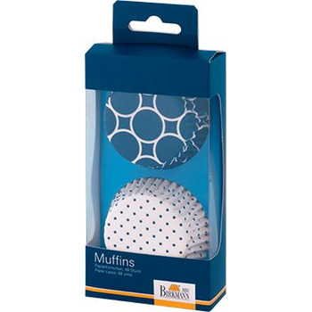 Набір форм для випічки маффінів, 48 шт, 7 см, синій / білий, Colour Splash RBV Birkmann