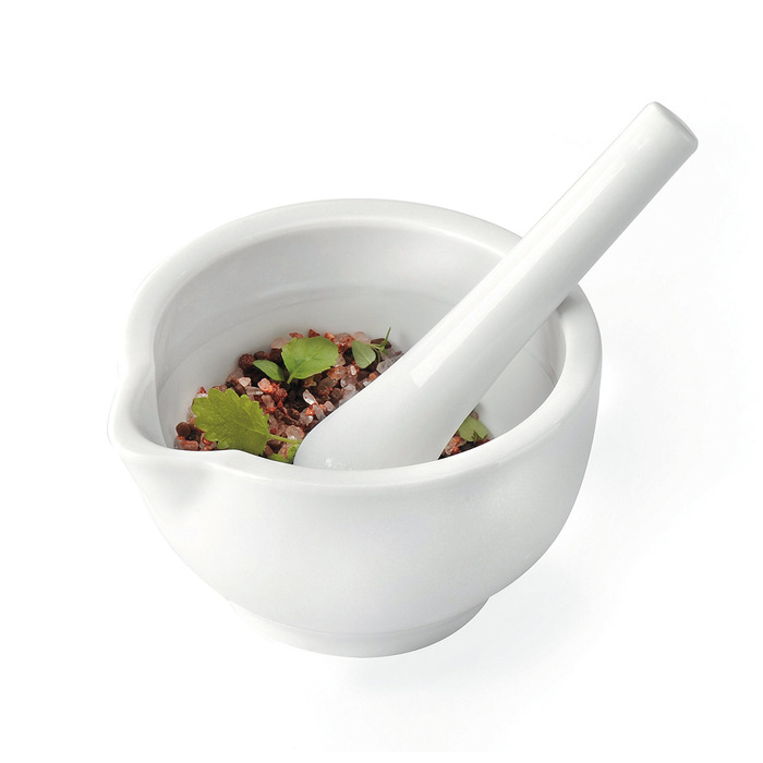 Ступка з товкачем, 13 см біла Macino Gefu