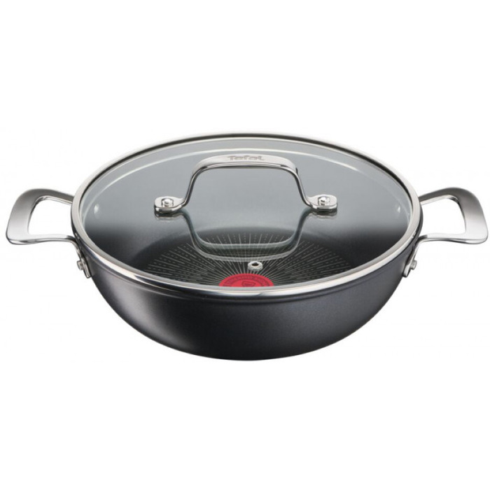 Tefal Кастрюля с крышкой Unlimited, 26см, 2.5л, алюминий, стекло, черный