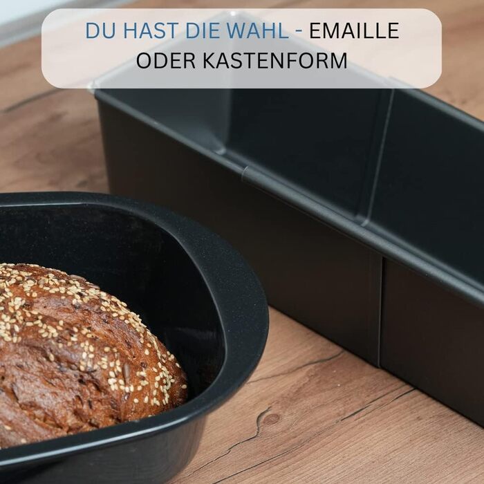 Форма для випічки хліба Westmark - високоякісна емальована форма для випікання хліба, як з пекарні - 32 см - для рівномірного підрум'янювання - 100 стійка до подряпин (чорна) (хліб розтягується)