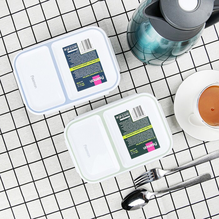 Ланч-бокс с двома відділенням 20 x 14 x 8 см 1300 мл Fissman