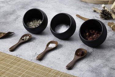 Сервировочный набор APS Moon - набор из 2 предметов 1 меламиновая миска (Ø 19 см) 1 откидная крышка с силиконовым уплотнителем, (черная, Ø 8 см)