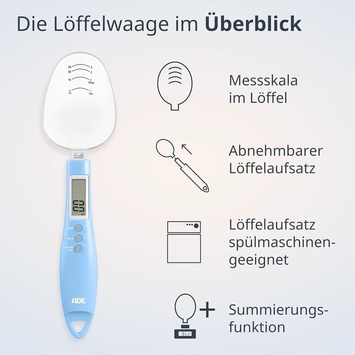 Електронна мірна ложка 300 г ADE