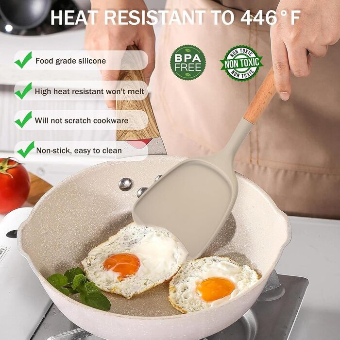 Набір ножів з 10 предметів включає 6 ножів і 4 силіконових посуду, набір ножів з блоком і 4 силіконових лопатки Justup