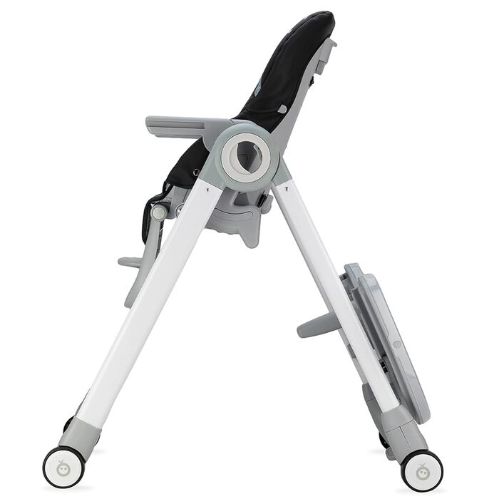 Дитячий стільчик для годування з 4 колесами та функцією гальма від 6 місяців чорний Momi