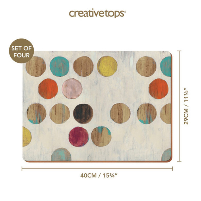 Набор пробковых подставок Creative Tops Retro Spot, 40 x 29 см, 4 шт.