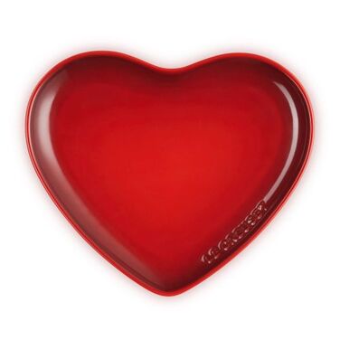 Тарелка в форме сердца 23 см, красная Heart Le Creuset