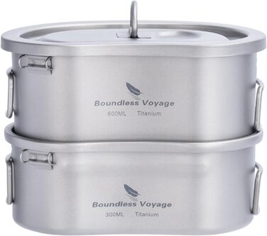 Титанова каструля для кемпінгу з надлегким ланч-боксом Boundless Voyage