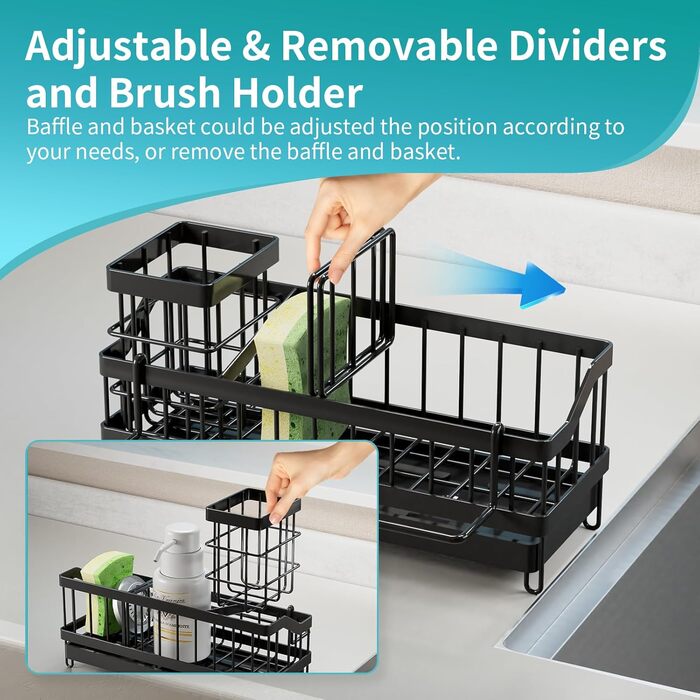 Органайзер для раковини, чорний iHomara