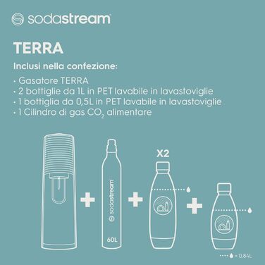 Набір для газування води, 5 предметів, чорний Terra SodaStream