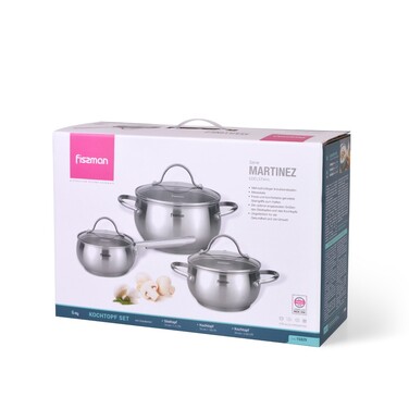 Набір посуду зі скляними кришками 6 предметів MARTINEZ Fissman