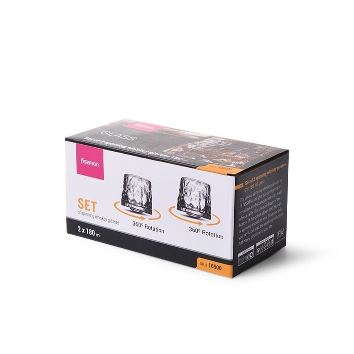 Набір Fissman з 2-х бокалів для віскі 180 мл скло (16500)