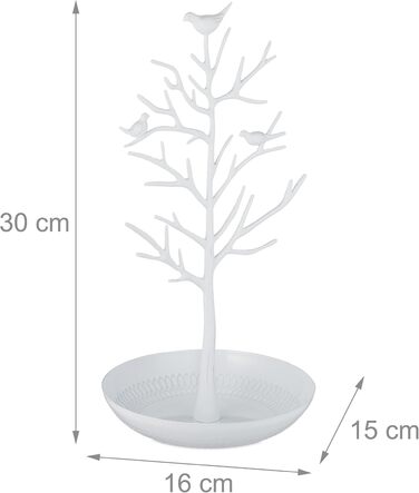 Тримач для прикрас 15 х 16 х 30 см, білий Relaxdays