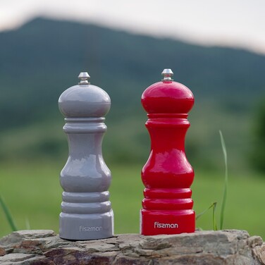 Мельница Fissman для соли и перца 17x6см, КРАСНЫЙ пластик, с керамическим механизмом (8214)