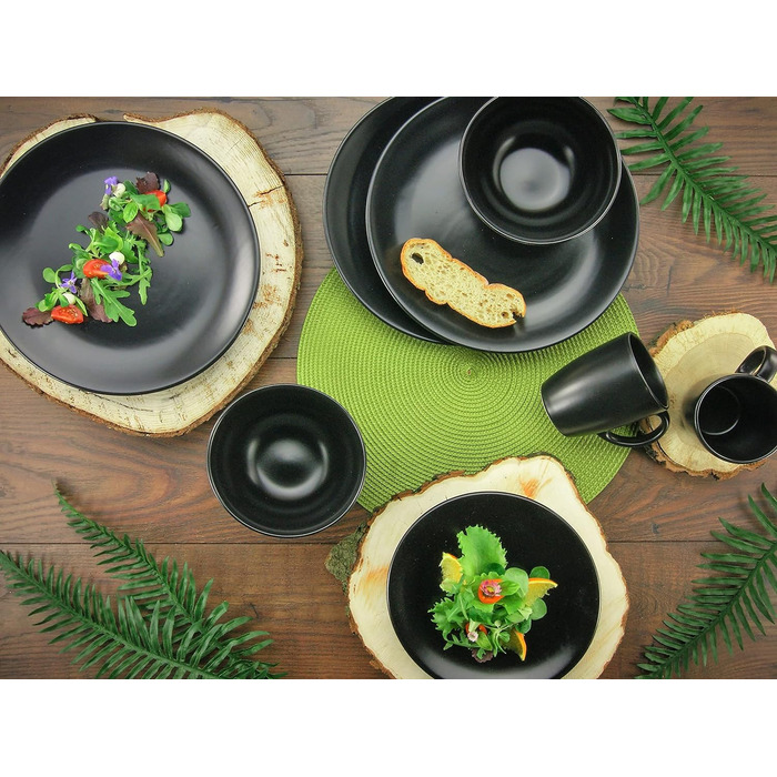Набір посуду на 4 персони, 16 предметів, Black Matt Creatable