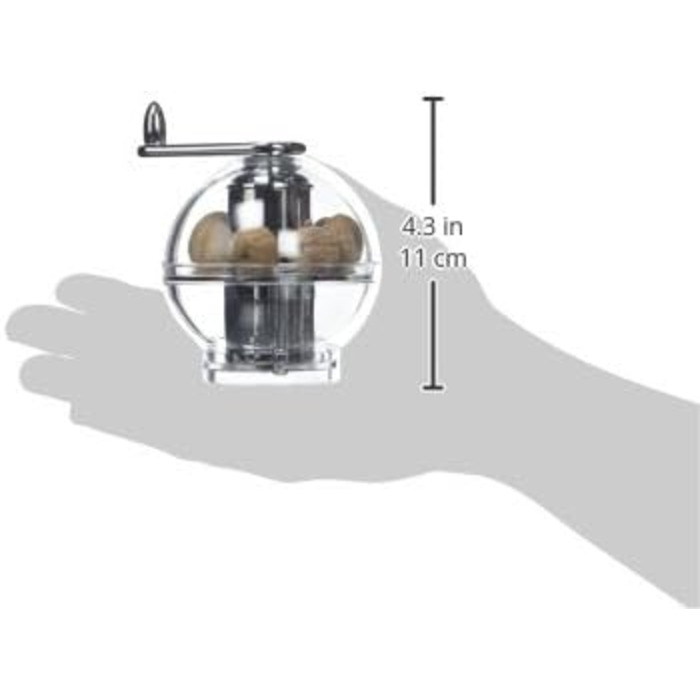 Млин мускатний горіх Tidore 11 см - З відсіком для зберігання - Акрил - Прозорий