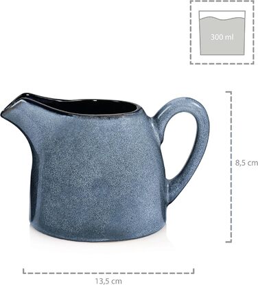 Співачка Набір молока та цукру Darwin 3 шт., Цукорниця та набір глечиків для молока Кераміка, Цукорниця з кришкою та глечиком для молока, Контейнер для молока та дозатор цукру ручної роботи, Контейнер для цукру Синя цукорниця та Глечик для молока синій