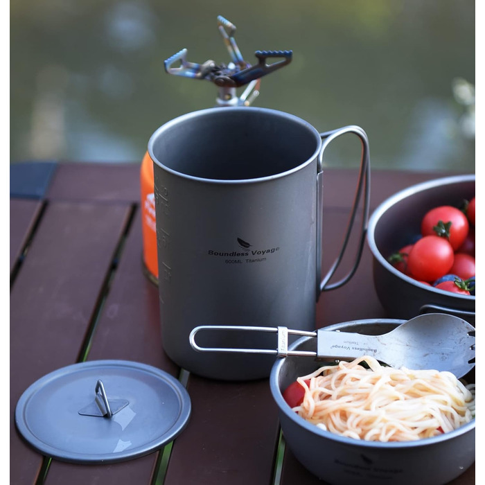 Титановая бутылка На открытом воздухе Походная кружка Посуда с широким горлышком Легкая портативная бутылка для воды Большая походная однослойная посуда для питья для пикника (кружка 600 мл Ti3049D)