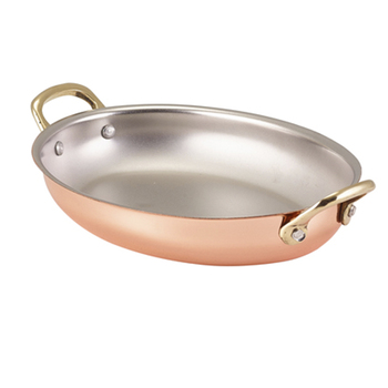Сковорідка для подачі 20.75*15.75 см, овальна, мідне покриття GenWare
