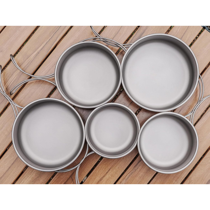 Портативний кухонний набір посуду сковорідки 350 мл 500 мл 600 мл 700 мл 800 мл. 5 шт. iBasingo