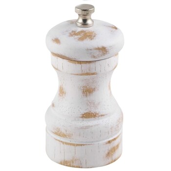 Мельница для соли и перца, 10 см,  белая деревянная, GenWare