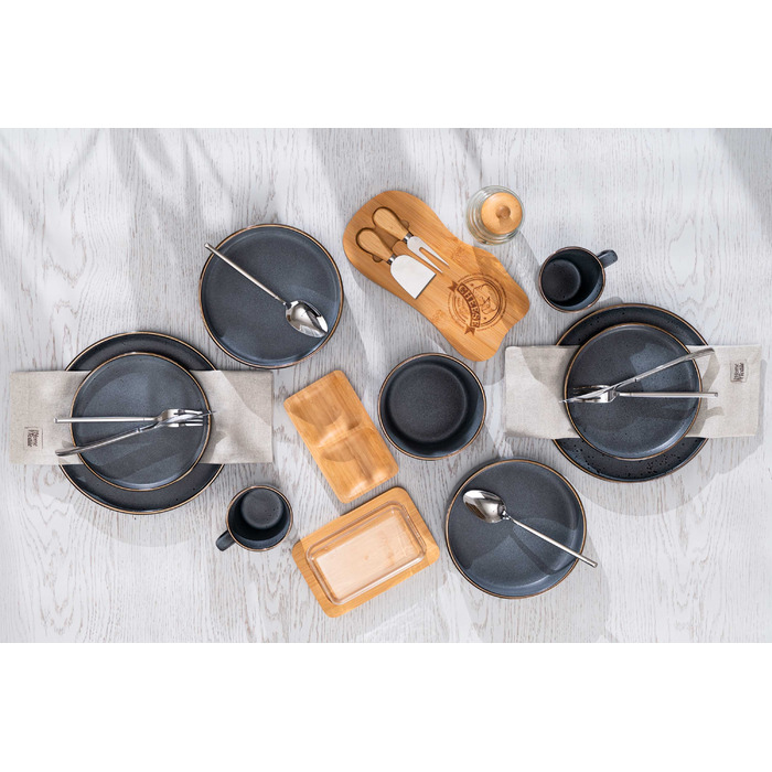 Тарілка десертна Ardesto Fasano, 19.6см, кераміка, сірий темний