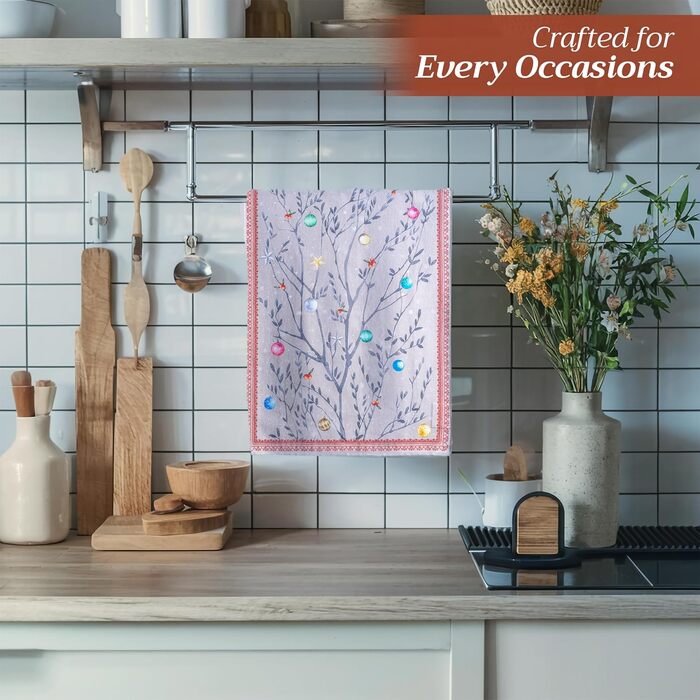 Набір із 3 багатоцільових кухонних рушників Барних рушників День подяки/Різдво (50 см x 70 см) (10 - Різдвяні казки, 50 x 70 см (Набір із 3 шт.)), 39 Hermine Noel