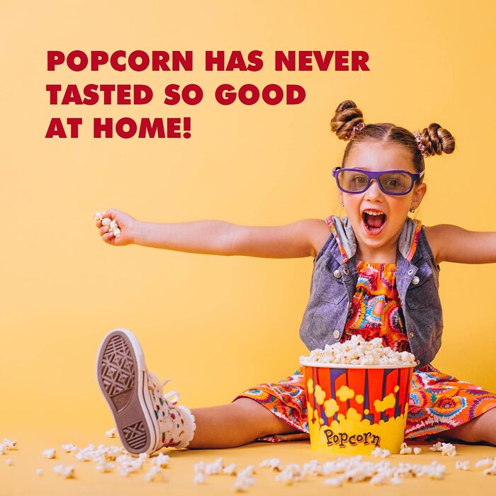 Електрична машина для попкорну 1200 Вт, червоний Edihome