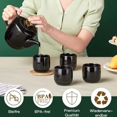 Фарфоровый чайник с ситечком 1л Zens