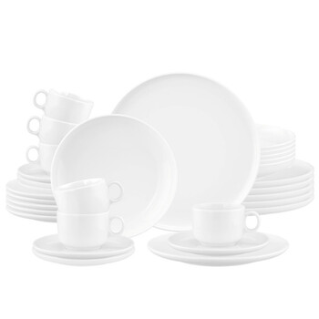 Комбінований сервіз на 6 персон, 30 предметів, білий Sento Home Seltmann Weiden