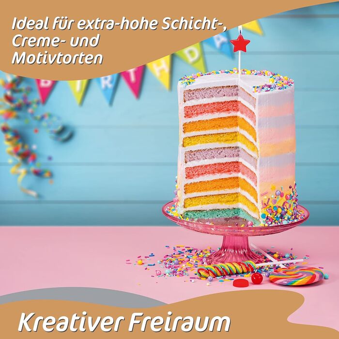 Регульована висота 30 см - кільце для випікання з нержавіючої сталі та форма для випікання в одному, високоякісні та функціональні - дуже високе кільце для випікання кругле, регульоване 16-30 см, рамка для випікання кругла, 4smile cake ring