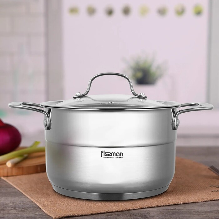 Каструля Fissman NORDIA 24x14 см / 6,4 л з кришкою (5374)