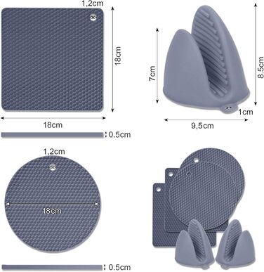 Набір силіконових підставок 6 предметів світло-сірий Pantelej