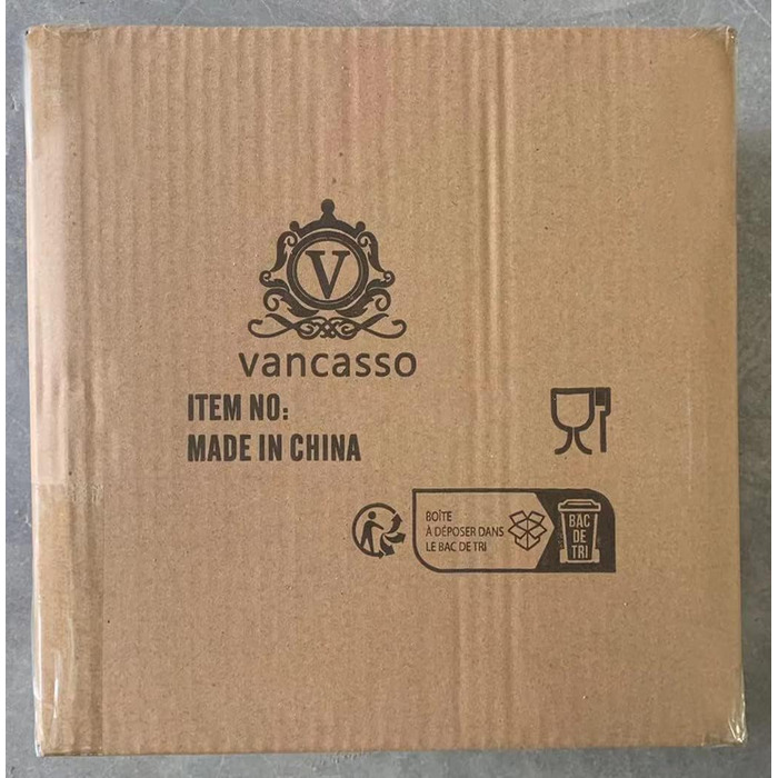 Столовий сервіз з керамограніту, комбінований сервіз BUBBLE vancasso з 32 предметів з фаянсу, набір посуду у вінтажному вигляді, включає миски з пластівцями, кавові чашки, десертні тарілки та обідні тарілки на 8 осіб (VC-BUBBLE-BN-STP-FR, Bubble-bn)