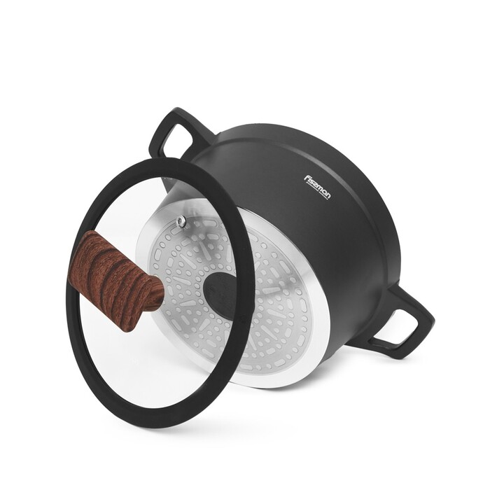 Каструля Fissman FILOMENA 20x10,5 см 2,3 л зі скляною кришкою алюміній з антипригарним покриттям (14532)