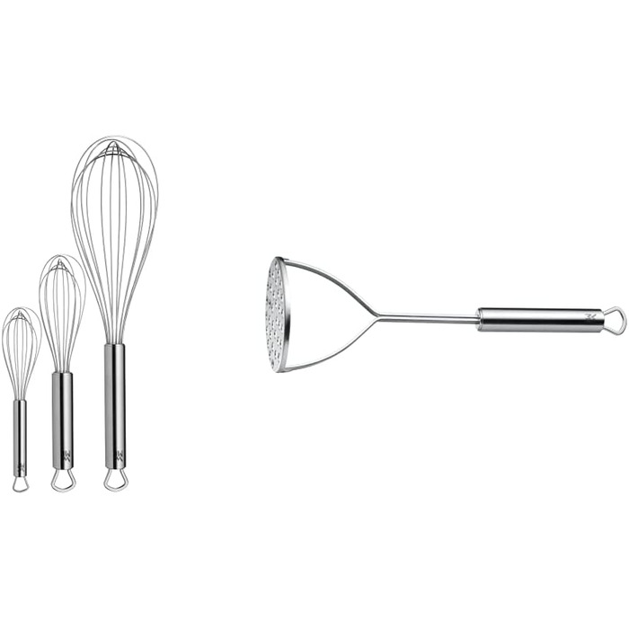 Набір віночків WMF Profi Plus 3 шт. и, віночок з нержавіючої сталі частково матовий, віночок, віночок, можна мити в посудомийній машині (в комплекті з картоплем'ялкою)