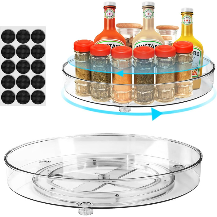 Органайзер для холодильника обертовий, набір 2 предмети, прозорий TUFA